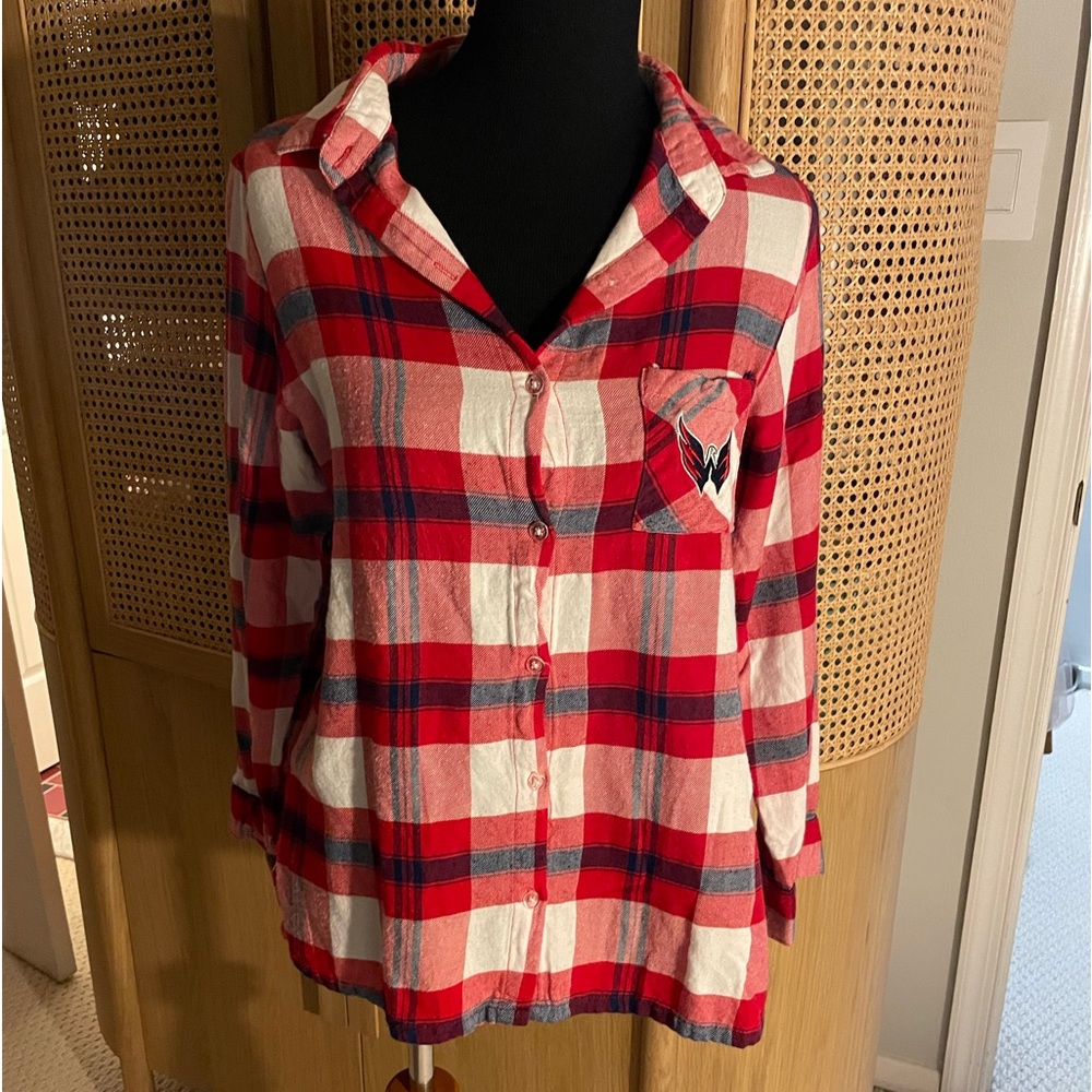 Capitals Plaid Shirt with Adjustable Sleeves